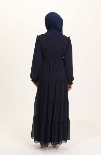 Dunkelblau Hijab Kleider 5797-05