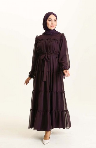 Purple Hijab Dress 5797-07