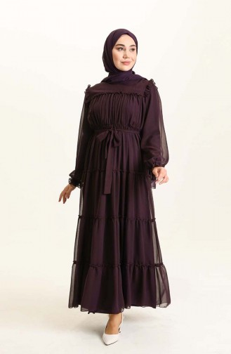 Lila Hijab Kleider 5797-07