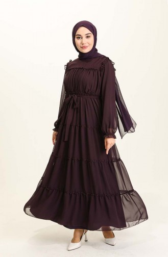 Purple Hijab Dress 5797-07