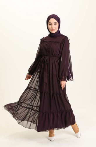 Purple Hijab Dress 5797-07