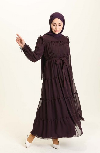 Purple Hijab Dress 5797-07