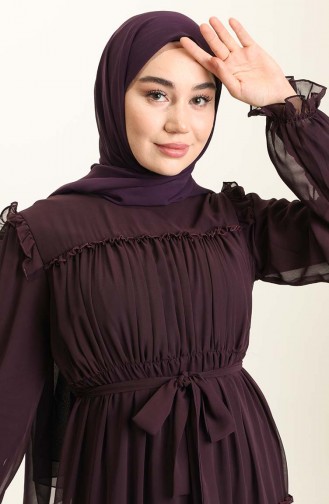 Lila Hijab Kleider 5797-07