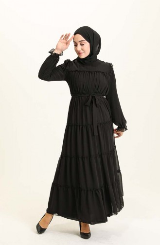 Black Hijab Dress 5797-08