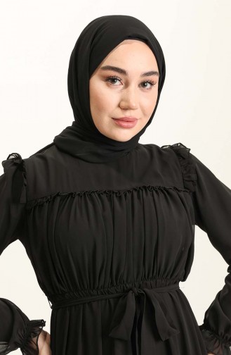 Schwarz Hijab Kleider 5797-08