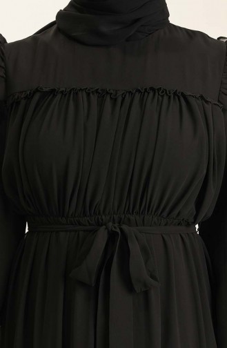 Schwarz Hijab Kleider 5797-08