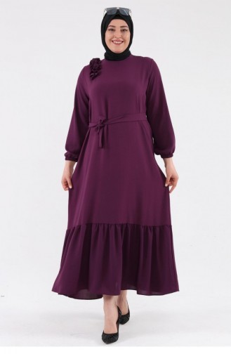 Plum Hijab Dress 8207.Mürdüm