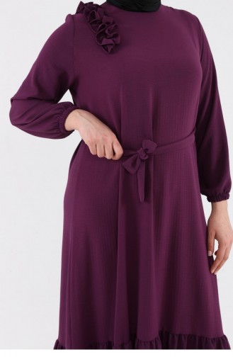 Plum Hijab Dress 8207.Mürdüm