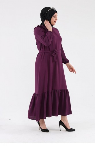 Plum Hijab Dress 8207.Mürdüm