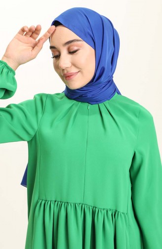 Beli Büzgülü Tunik Pantolon İkili Takım 0192-01 Zümrüt Yeşili