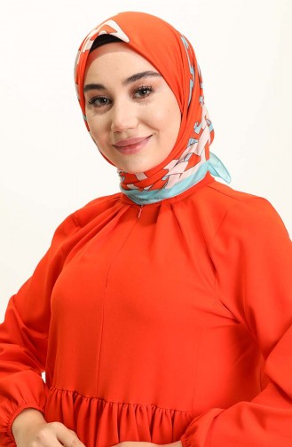 Beli Büzgülü Tunik Pantolon İkili Takım 0192-02 Turuncu