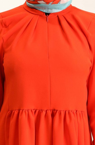 Beli Büzgülü Tunik Pantolon İkili Takım 0192-02 Turuncu