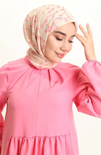 Beli Büzgülü Tunik Pantolon İkili Takım 0192-03 Pembe