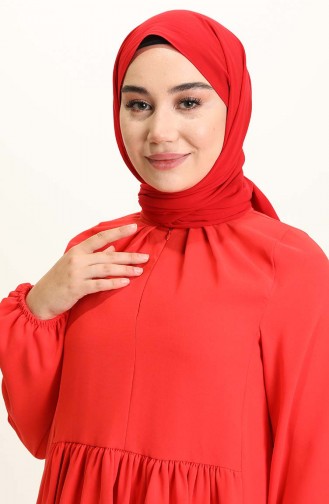 Beli Büzgülü Tunik Pantolon İkili Takım 0192-05 Kırmızı