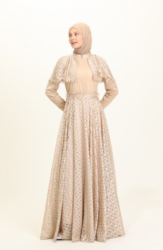 Habillé Hijab Beige 1023-01