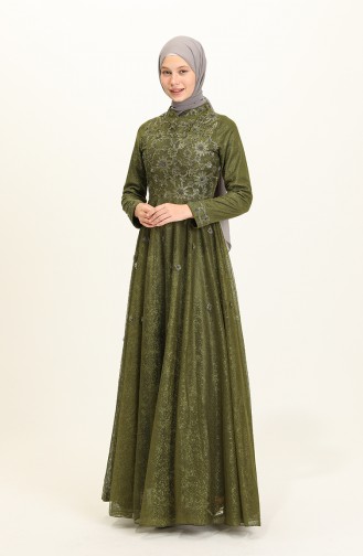 Khaki Hijab-Abendkleider 1024-01