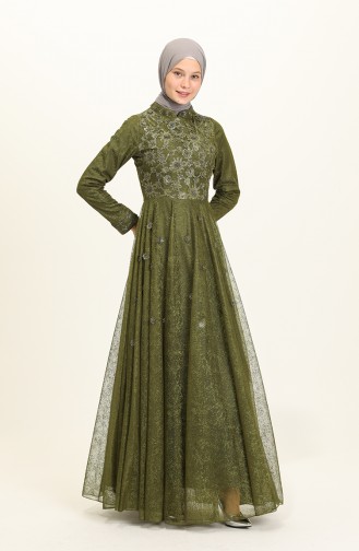 Khaki Hijab-Abendkleider 1024-01