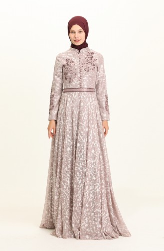 Violet Hijab Evening Dress 2015-06