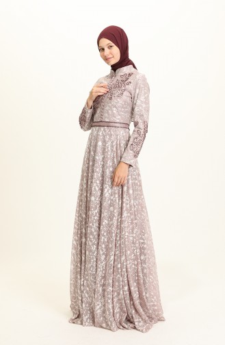 Violet Hijab Evening Dress 2015-06