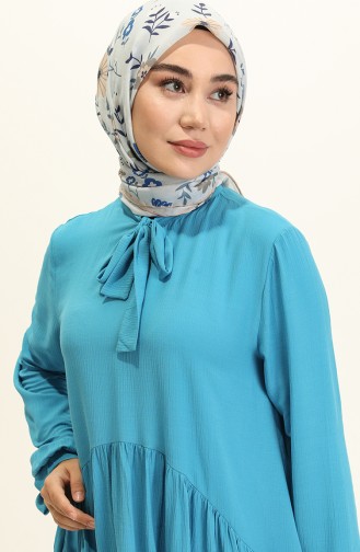 Büzgülü Tunik Pantolon İkili Takım 0199-03 Mavi