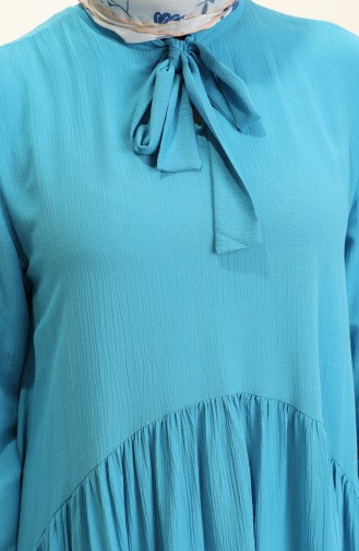Büzgülü Tunik Pantolon İkili Takım 0199-03 Mavi
