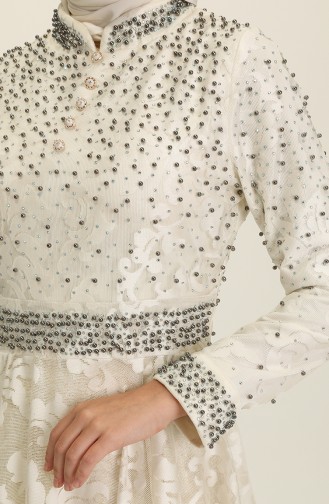 Ecru Hijab Evening Dress 2008-01