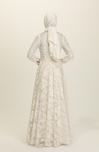Ecru Hijab Evening Dress 2008-01