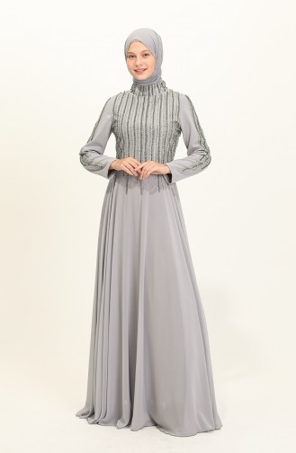Gray Hijab Evening Dress 2012-05