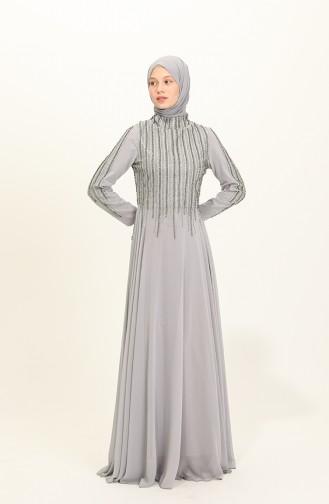 Gray Hijab Evening Dress 2012-05