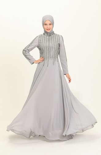 Gray Hijab Evening Dress 2012-05