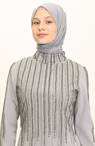 Gray Hijab Evening Dress 2012-05