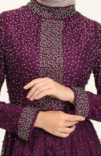 Purple Hijab Evening Dress 2026-02