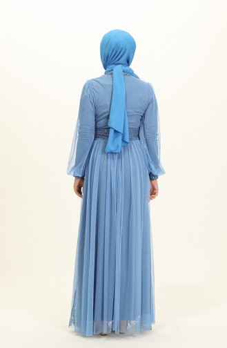 Indigo Hijab-Abendkleider 5696-05