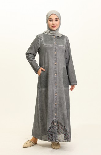 Gray Abaya 8989-01