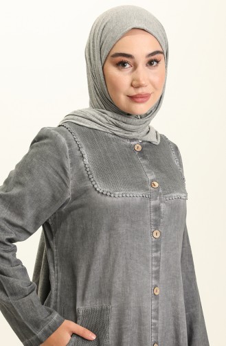 Gray Abaya 8989-01