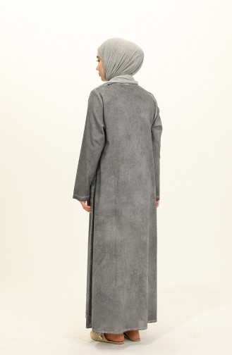 Gray Abaya 8989-01
