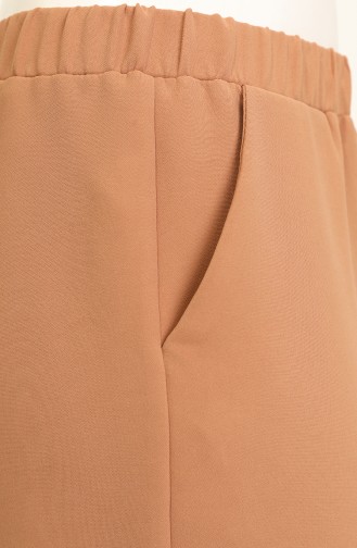 Düğme Detaylı Düz Paça Pantolon 0204-02 Camel