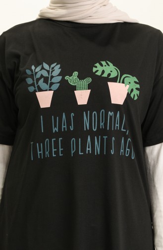 Baskılı Tshirt 40161-01 Siyah