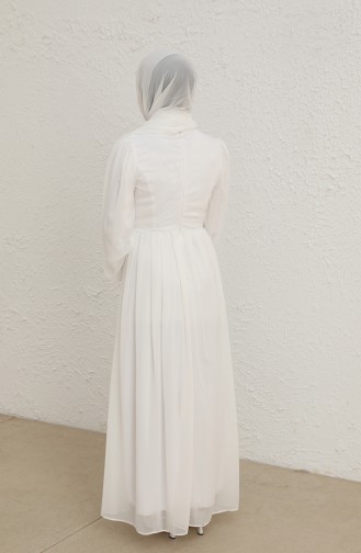 Weiß Hijab-Abendkleider 60282-01