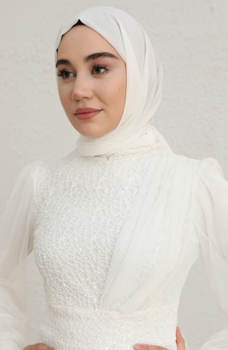 White İslamitische Avondjurk 5696-04