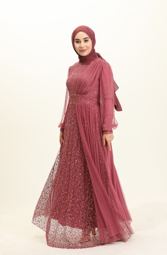Beige-Rose Hijab-Abendkleider 5696-06