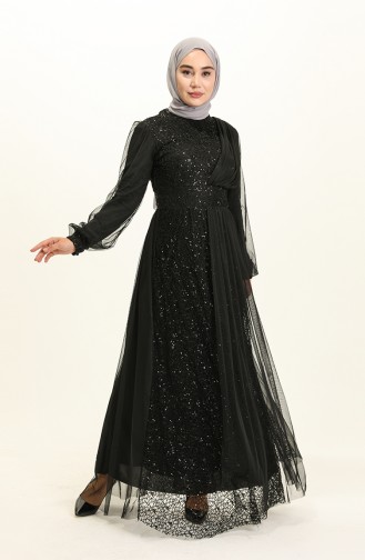 Habillé Hijab Noir 5696-07