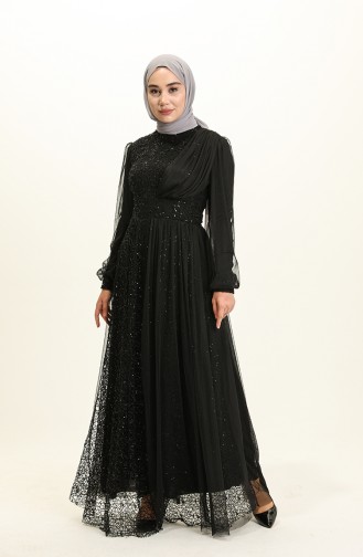 Black İslamitische Avondjurk 5696-07