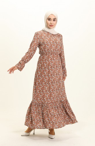 Tan Hijab Dress 60186A-01