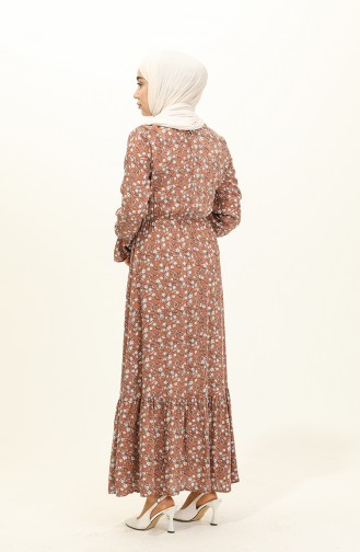 Tan Hijab Dress 60186A-01
