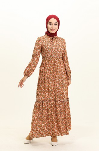 Mustard Hijab Dress 60210-01