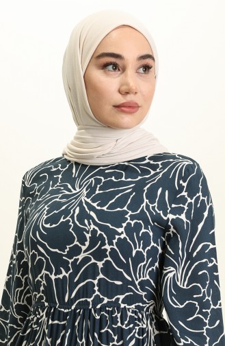 Navy Blue Hijab Dress 60281-01