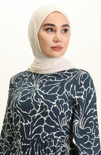 Dunkelblau Hijab Kleider 60281-01