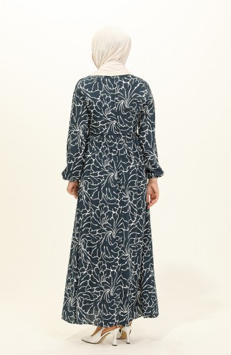 Navy Blue Hijab Dress 60281-01