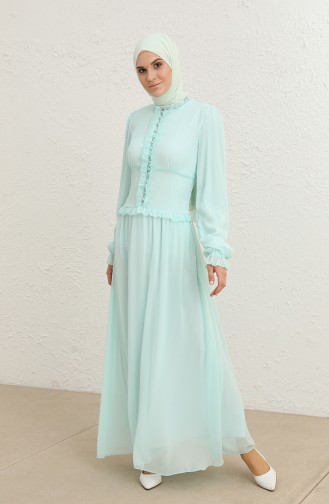 Mint green İslamitische Avondjurk 8107-04